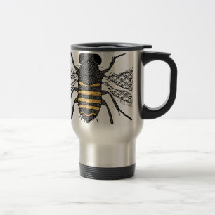 vintage bee travel mug