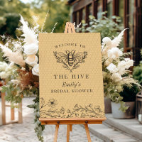 Vintage Bee Wildflower Shower Welcome