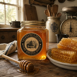 Vintage Beehive Apiary Kraft Honey Label Template