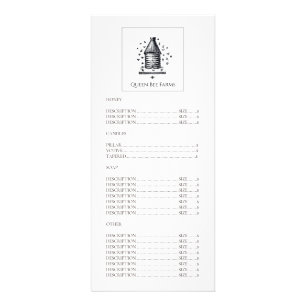 Vintage Beehive Apiary Or Farm Price List Rack Card