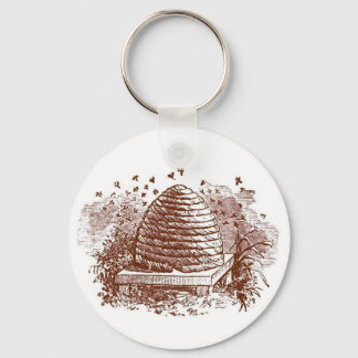 Vintage Beehive Beekeeping Key Ring