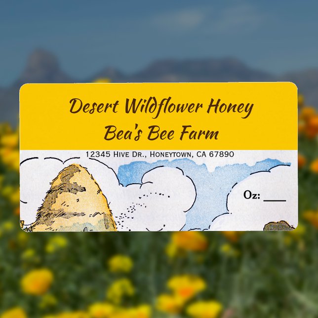 Vintage Beehive Editable Honey Labels (Creator Uploaded)
