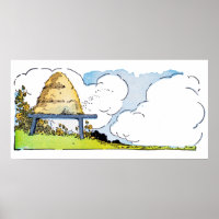 Vintage Beehive with Clouds Landscape Kitchen Art