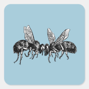 vintage beekeeper square sticker