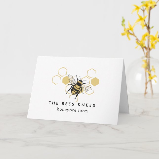 Vintage Beekeeping & Honeybee Farm Business Card (Yellow Flower)
