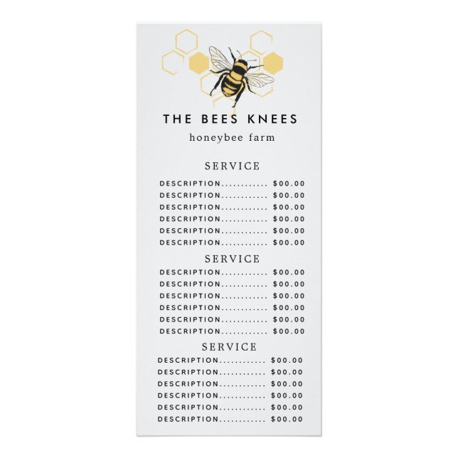 Vintage Beekeeping & Honeybee Farm Business Rack Card (Front)