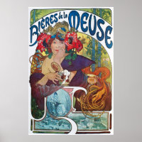 Vintage Beer Art Nouveau Alphonse Mucha