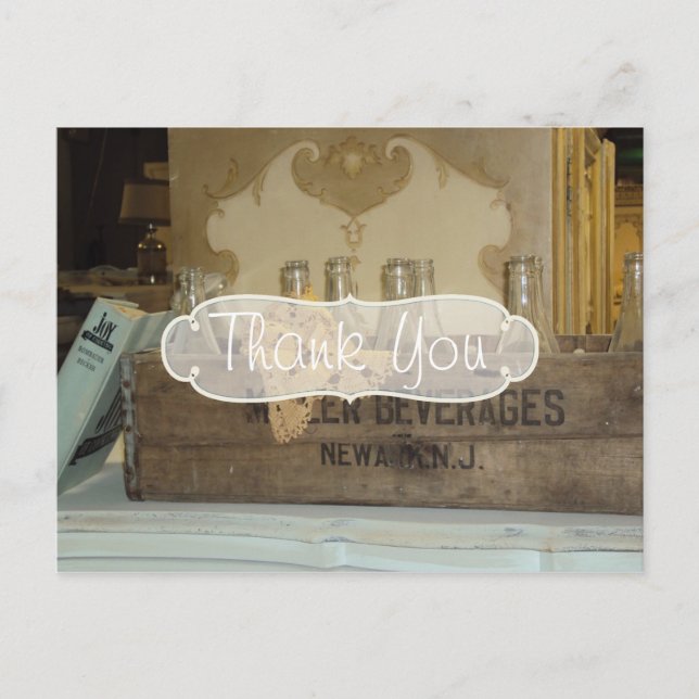 Vintage Beer Bottles Still Life Thank You Postcard (Front)