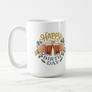 Vintage Beer Cheers Birthday Art Coffee Mug