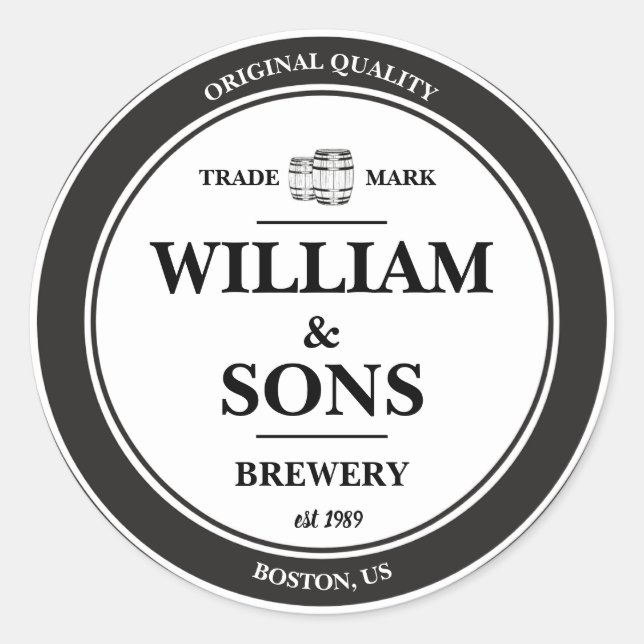 Vintage Beer Factory Label Sticker (Front)