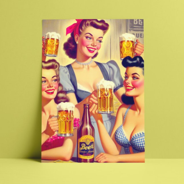 Vintage Beer Girls Postcard (Creator Uploaded)