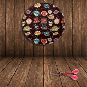 Vintage Beer Label Collage Dartboard