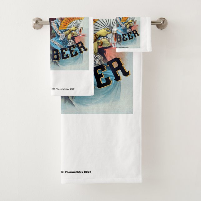 Vintage Beer poster Bath Towel Set (Insitu)