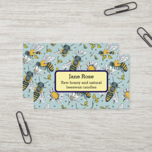 Vintage Bees And Daisies Beekeeper  Business Card