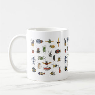 Vintage Beetle Insect Pattern Entomology Nature Coffee Mug