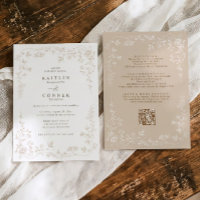 Vintage Beige All in One French Floral Wedding