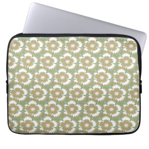 Vintage beige and green floral Dianthus Barbatus Laptop Sleeve