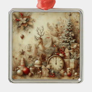 Vintage Beige Christmas Ornament