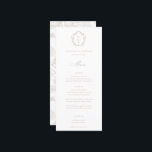 Vintage Beige Crest Monogram Floral Wedding Menu<br><div class="desc">Vintage Regency Era Crest monogram,  wedding menu. Vintage inspired Baroque style crest with coordinating beige typography. Features,  elegant Chinoiserie Style garden floral pattern backing.</div>