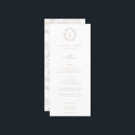 Vintage Beige Crest Monogram Floral Wedding Menu<br><div class="desc">Vintage Regency Era Crest monogram,  wedding menu. Vintage inspired Baroque style crest with coordinating beige typography. Features,  elegant Chinoiserie Style garden floral pattern backing.</div>