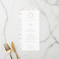 Vintage Beige Crest Monogram Floral Wedding