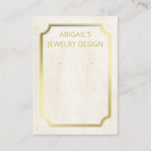 Vintage Beige FAUX Gold Foil Earring Display Business Card