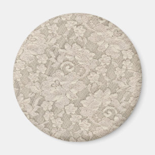 Vintage Beige Floral Lace Magnet