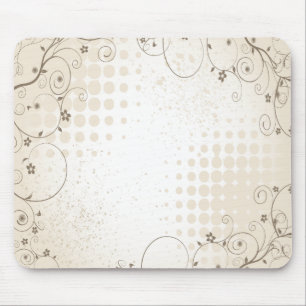 Vintage Beige Floral Mouse Mat