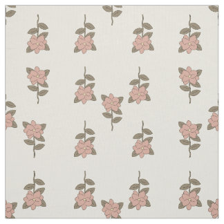 Vintage Beige Floral Repeat Pima Cotton Fabric