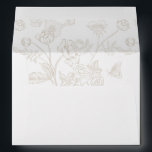 Vintage Beige Floral Wedding Invitation Envelope<br><div class="desc">Regency Era Vintage Beige Floral,  5x7 wedding invitation envelope. Envelope is lined with a Vintage inspired Chinoiserie style garden floral pattern. Features,  return address on back flap in matching beige colour.</div>