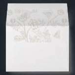 Vintage Beige Floral Wedding Invitation Envelope<br><div class="desc">Regency Era Vintage Beige Floral,  5x7 wedding invitation envelope. Envelope is lined with a Vintage inspired Chinoiserie style garden floral pattern. Features,  return address on back flap in matching beige colour.</div>