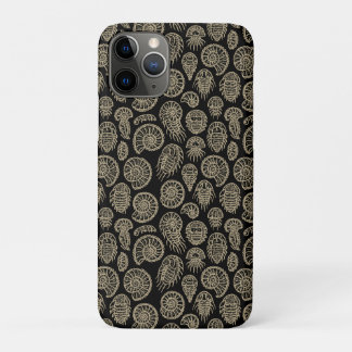 Vintage beige fossil trilobite ammonite pattern iPhone 11 pro case