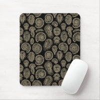 Vintage beige fossil trilobite ammonite pattern