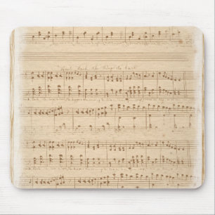 vintage beige music notes mouse mat