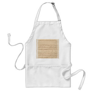 vintage beige music notes standard apron