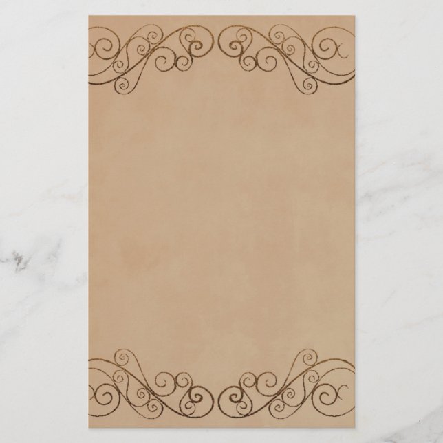 Vintage Beige Wedding Stationery (Front)
