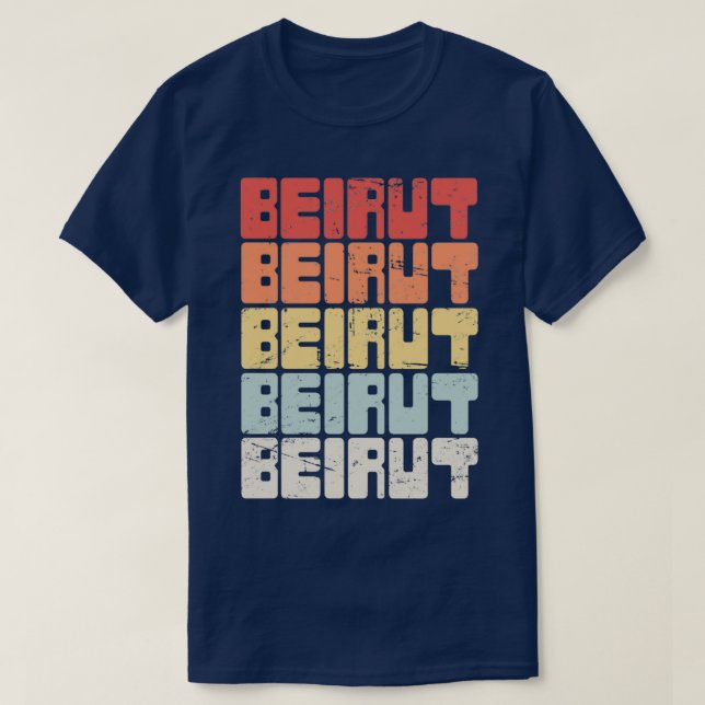Vintage BEIRUT Lebanon Text T-Shirt (Design Front)