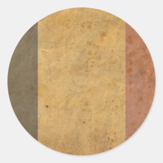 Vintage Belgium Flag Classic Round Sticker