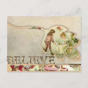 Vintage "Believe" Christmas Postcard
