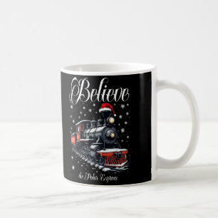 Vintage Believe Christmas Train Coffee Mug