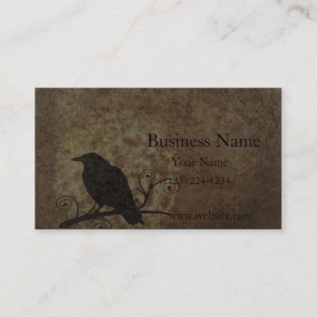 Vintage Believe Crow Business Card (Front)