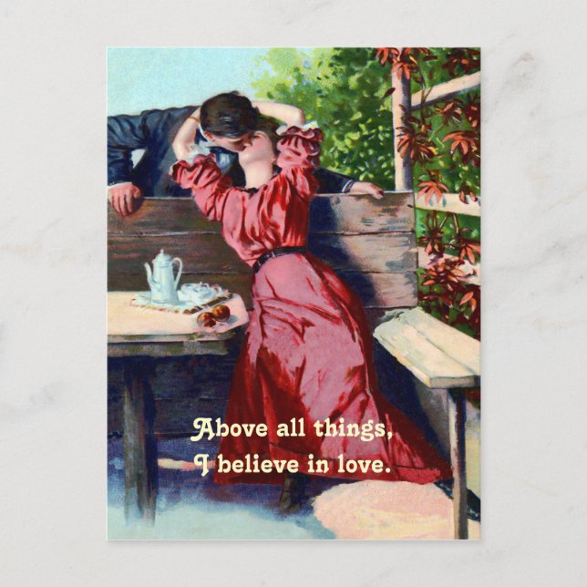 Vintage Believe in Love Postcard (Front)