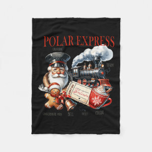 Vintage Believe Train North Pole Polar Express All Fleece Blanket