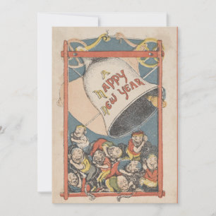 Vintage Bell Happy New Year Holiday Card