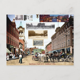 vintage bellows-falls stairs post card