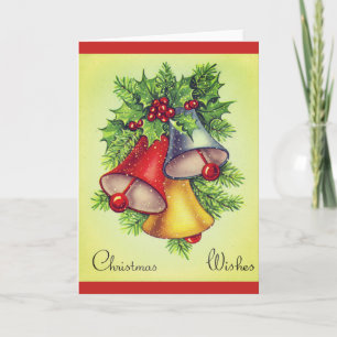 Vintage Bells Christmas Greeting Card