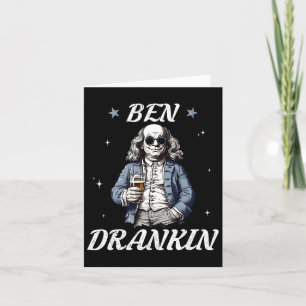 Vintage Ben Drankin' Funny 4th Of July Drinking Pr Card