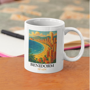 Vintage Benidorm Spain Summer Vacation Coffee Mug