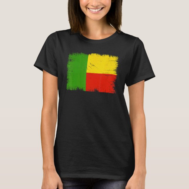 Vintage Benin Flag Beninese Independence Day T-Shirt (Front)