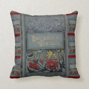 Vintage Benjamin Franklin Book Cover Cushion